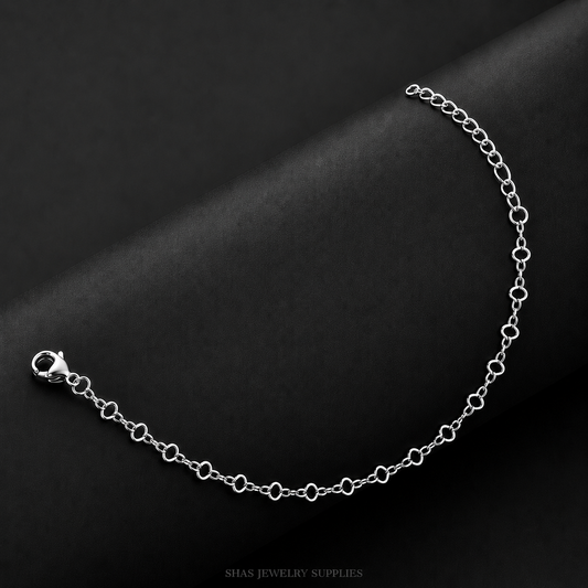 RBS01V Open Link Chain Bracelet ( 1 pc ) Silver PVD Plated