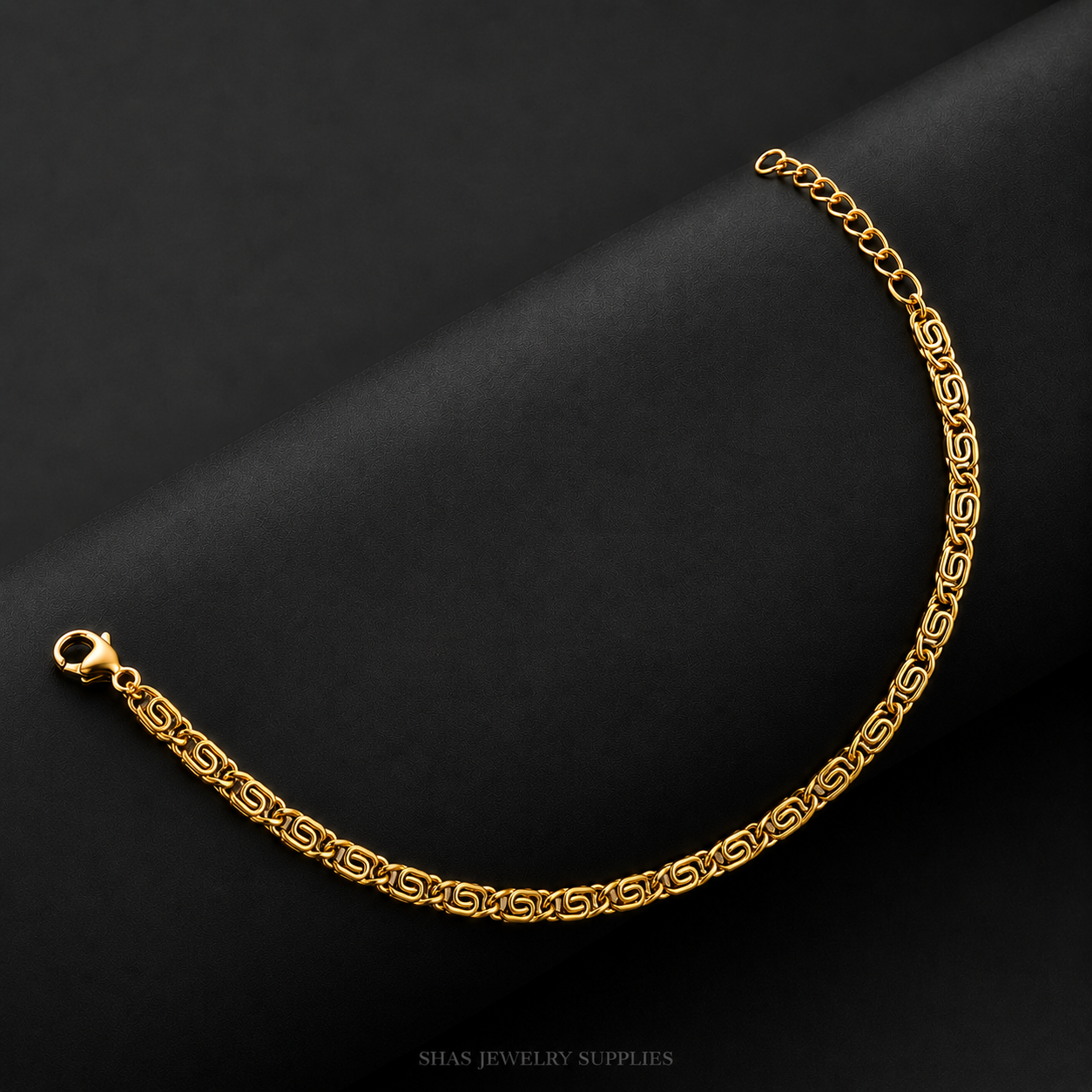 RBS01W Greek Chain Bracelet ( 1 pc ) 18k Gold PVD Plated