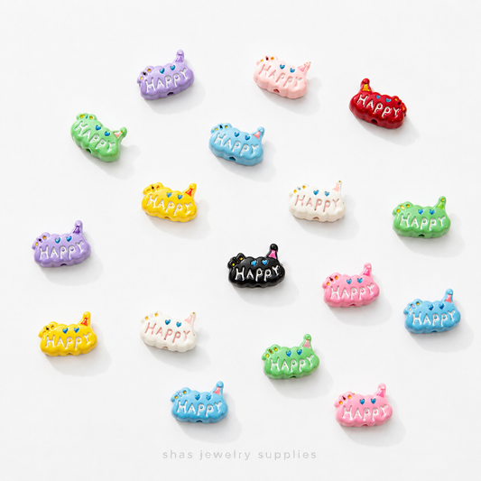 APB09 Happy Cloud Alloy Printed Bead ( 1 pc )