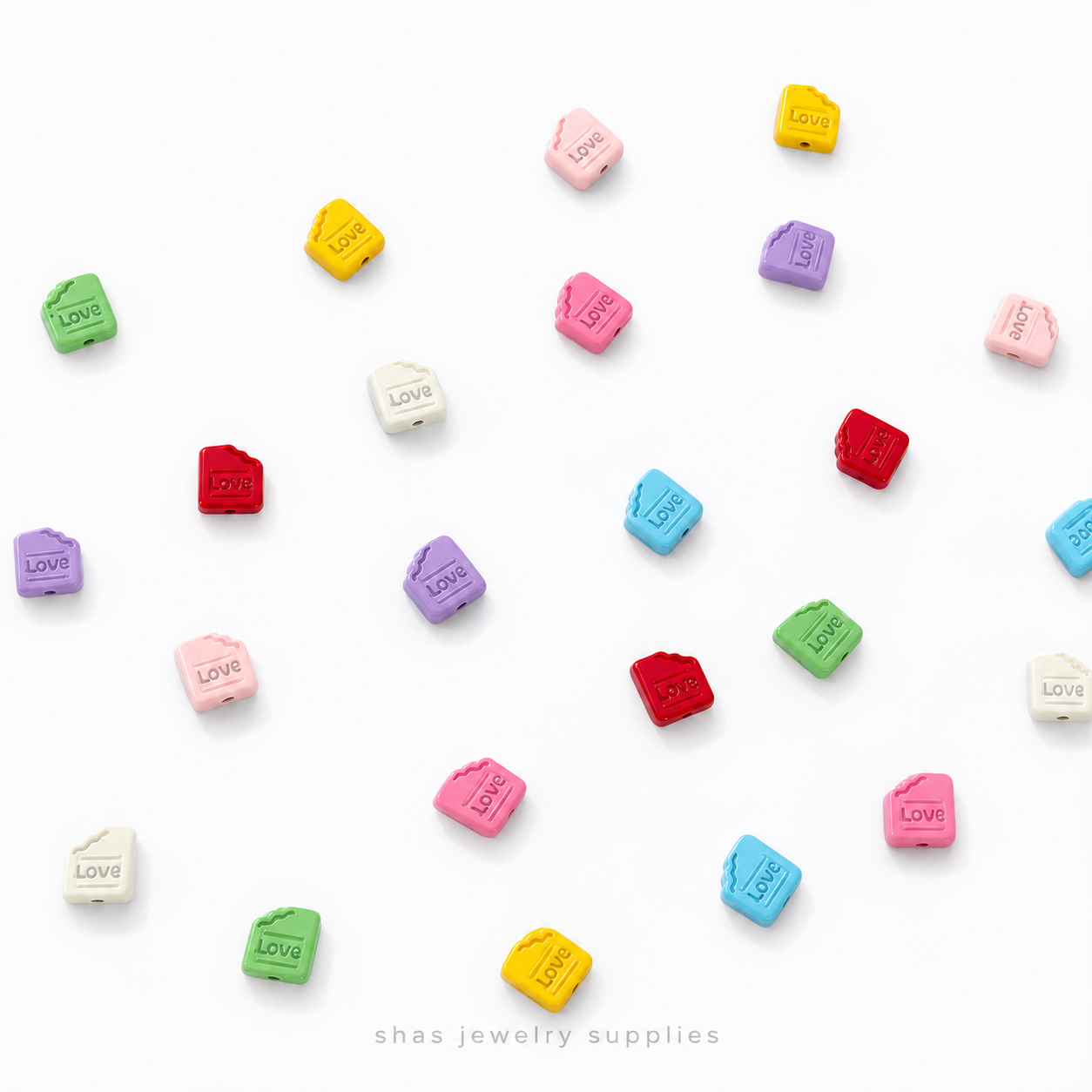 APB10 Love Alloy Printed Bead ( 1 pc )