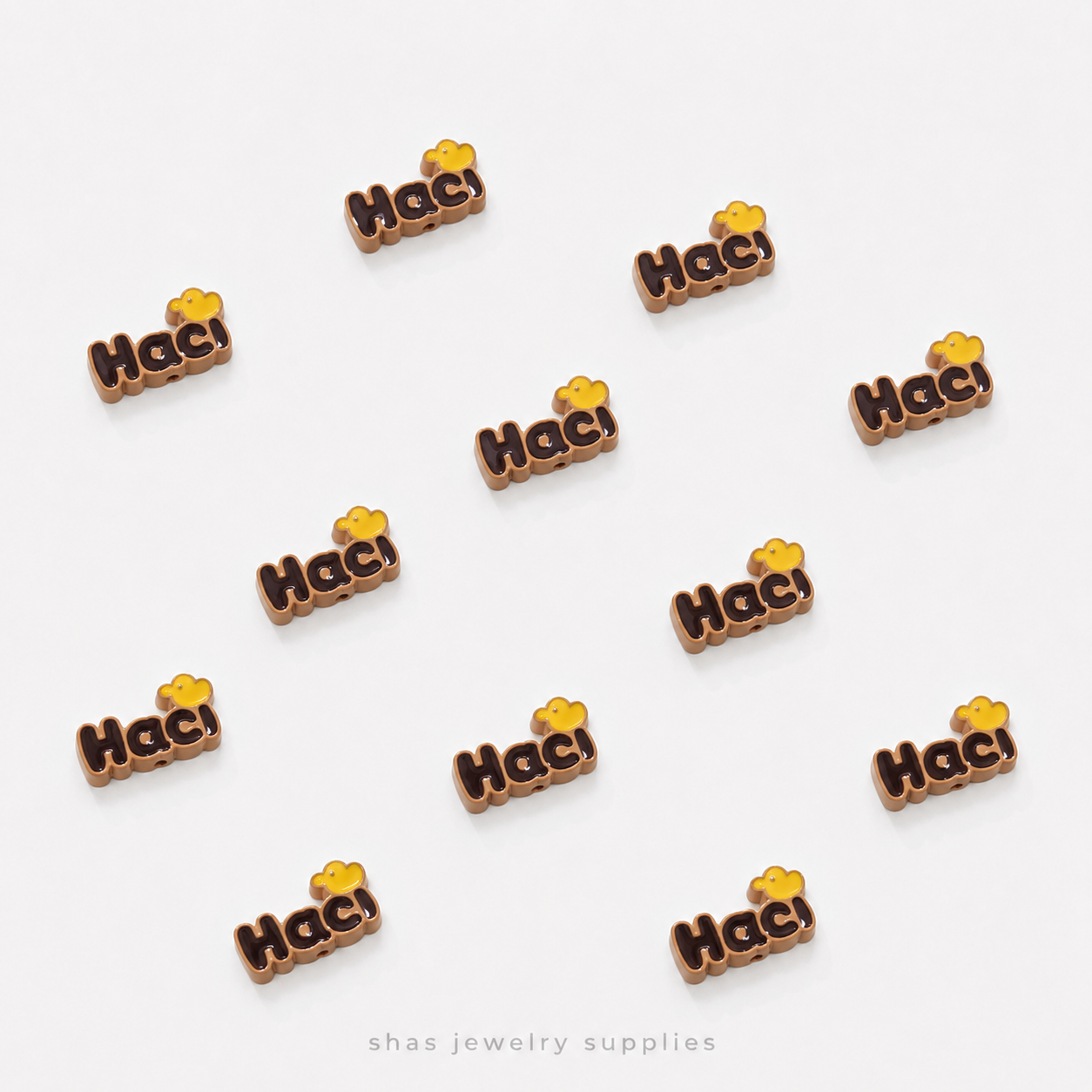 APB08B Haci Duck  Alloy Printed Bead ( 1 pc )