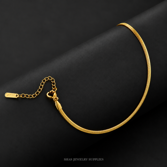 RBF01Y Snake Chain Bracelet ( 1 pc ) 18k Gold PVD Plated