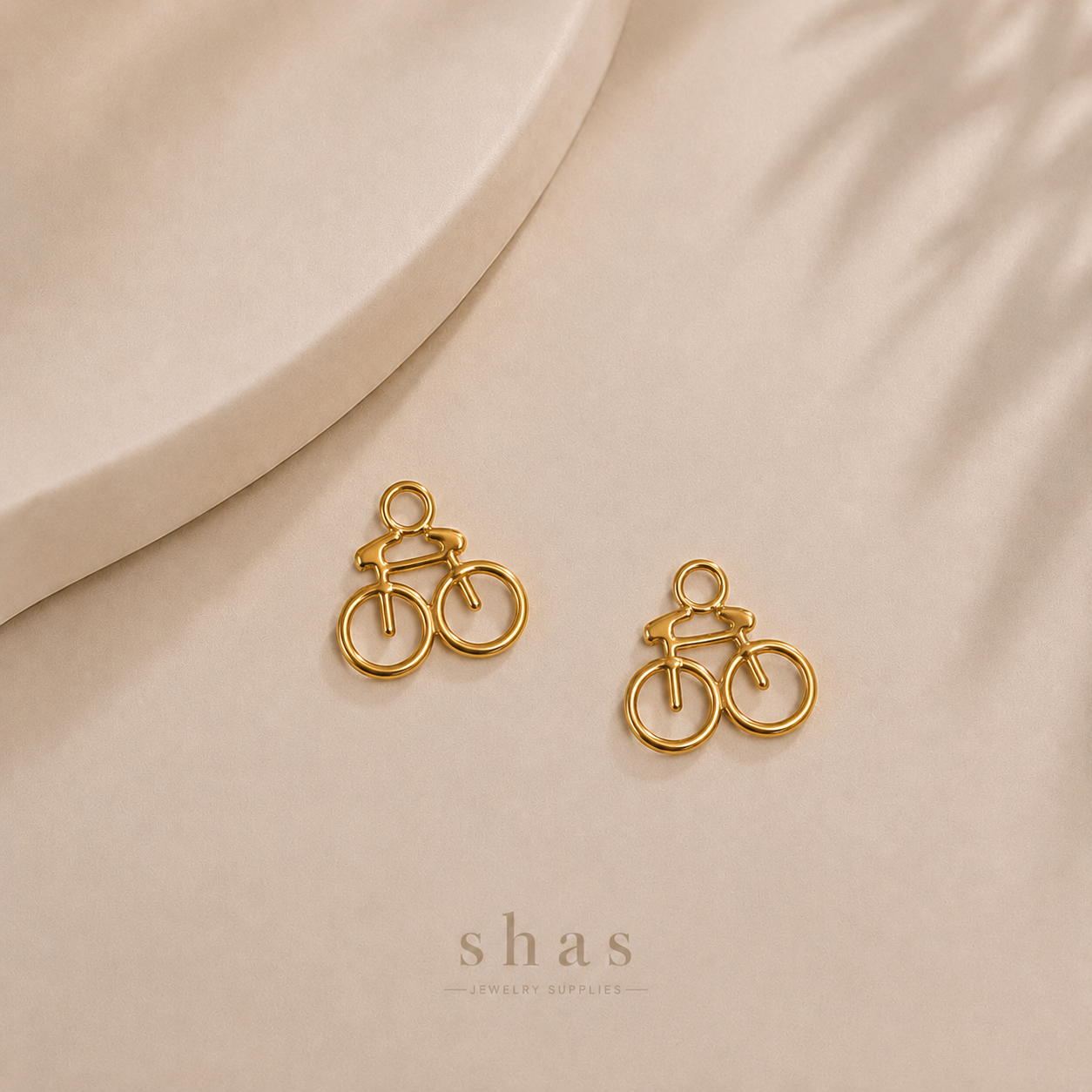 SC19D Bicycle Charm  ( 1 pc ) 18k Gold PVD
