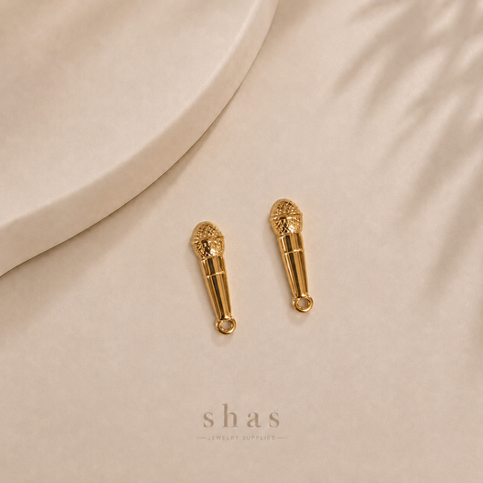 SC19H Microphone Charm ( 1 pc ) 18k Gold PVD