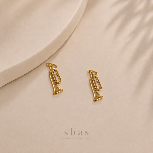 SC19K Trumpet Charm ( 1 pc ) 18k Gold PVD