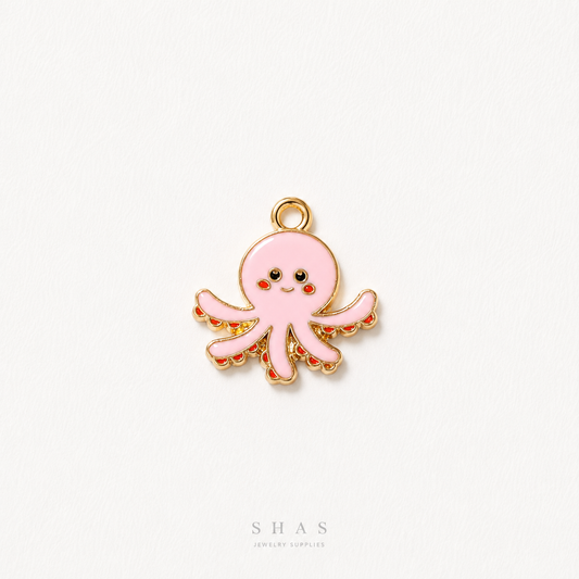 EC02K Sea Octopus Enamel Charm ( 1 pc ) High Quality Shine