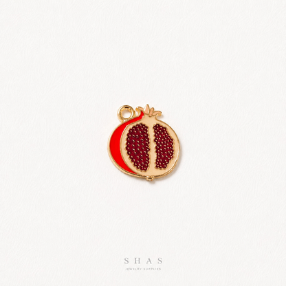 EC03F Pomegranate Enamel Charm ( 1 pc ) High Quality Shine