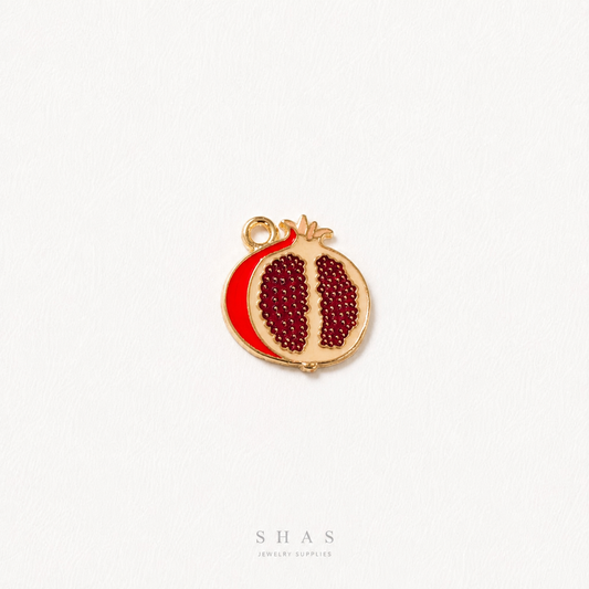 EC03F Pomegranate Enamel Charm ( 1 pc ) High Quality Shine
