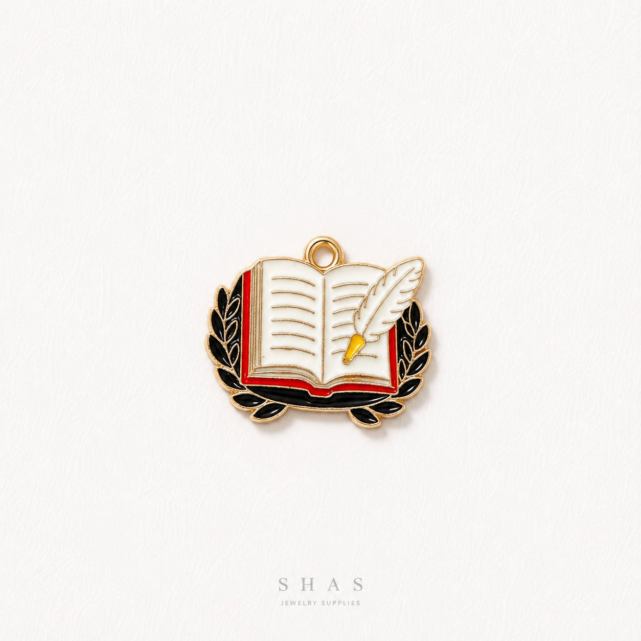 EC02X Vintage Notebook Enamel Charm ( 1 pc ) High Quality Shine