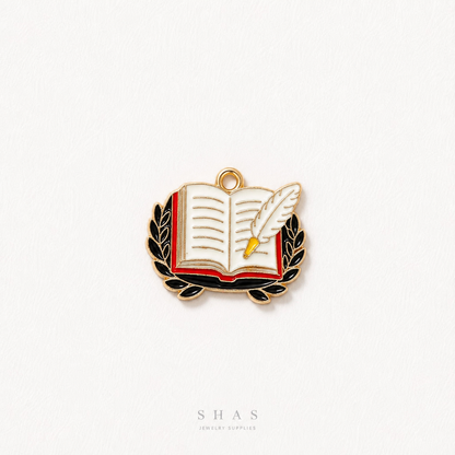 EC02X Vintage Notebook Enamel Charm ( 1 pc ) High Quality Shine