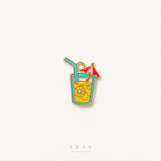 EC03D Summer Drink  Enamel Charm ( 1 pc ) High Quality Shine