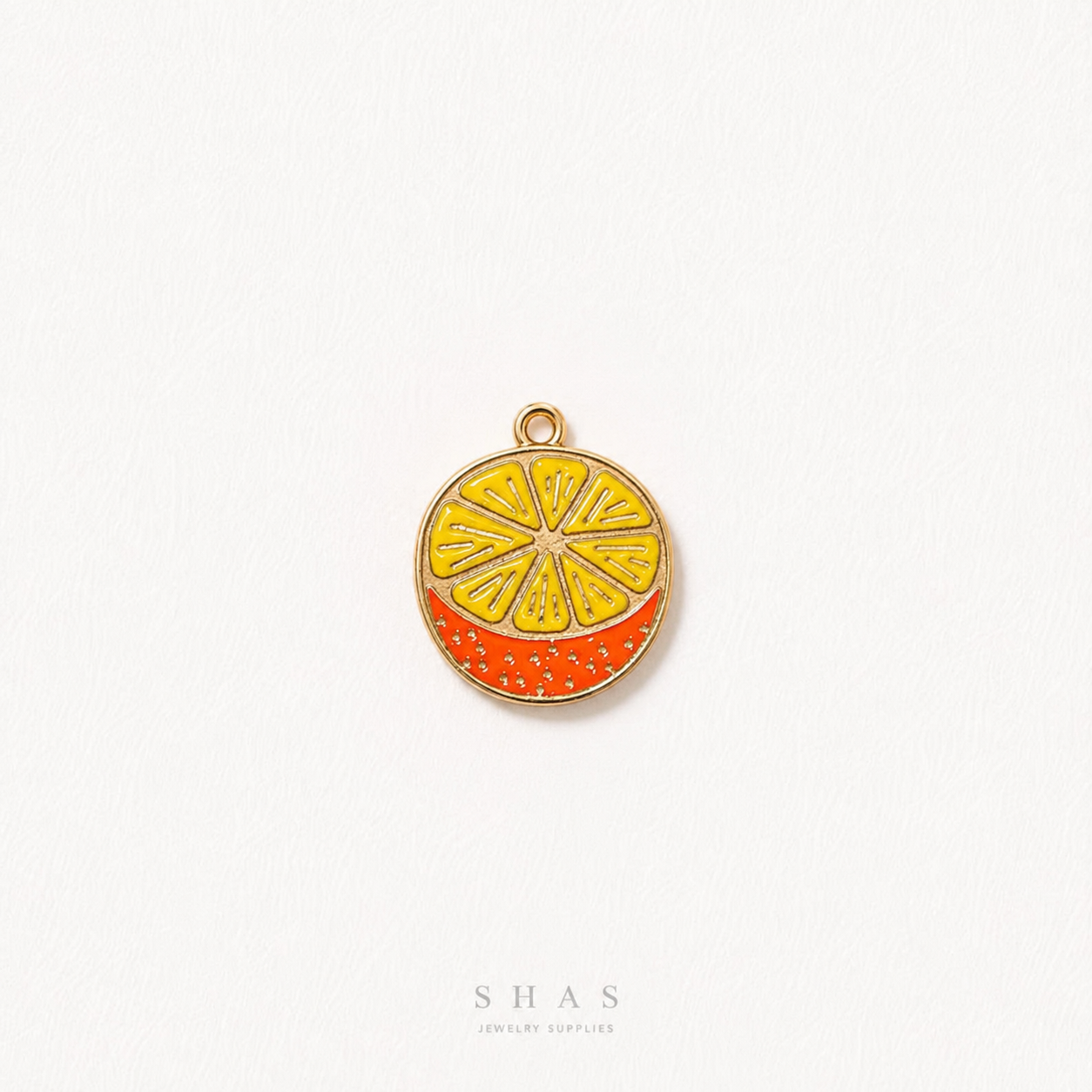 EC02R Orange Enamel Charm ( 1 pc ) High Quality Shine