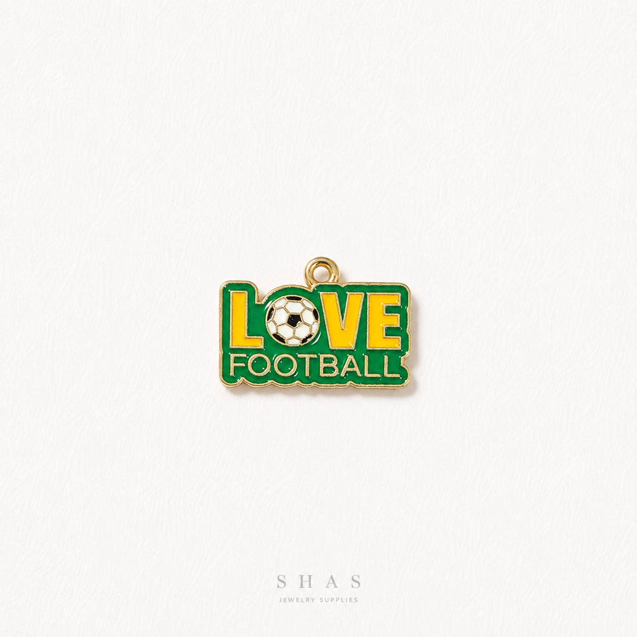 EC02Z Love Football Enamel Charm ( 1 pc ) High Quality Shine