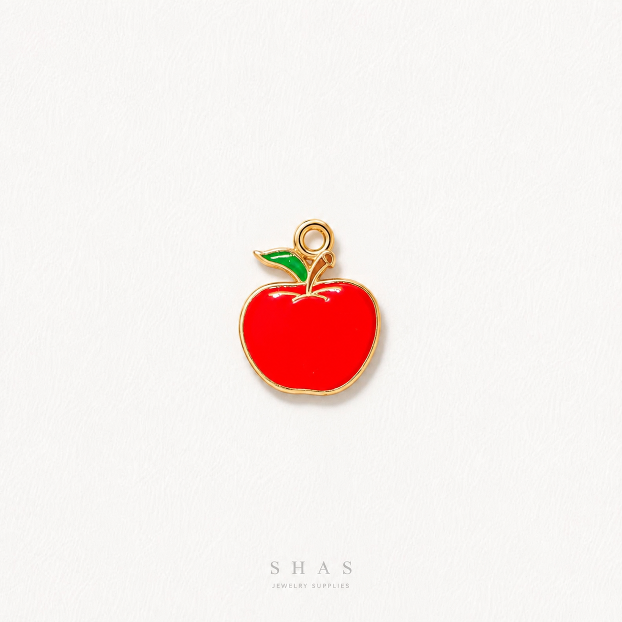 EC02L Apple Enamel Charm ( 1 pc ) High Quality Shine