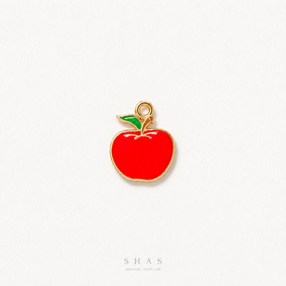 EC02L Apple Enamel Charm ( 1 pc ) High Quality Shine
