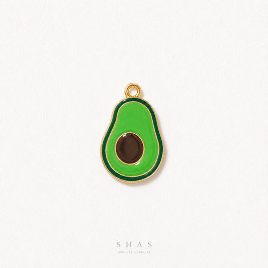 EC02S Avacado Enamel Charm ( 1 pc ) High Quality Shine