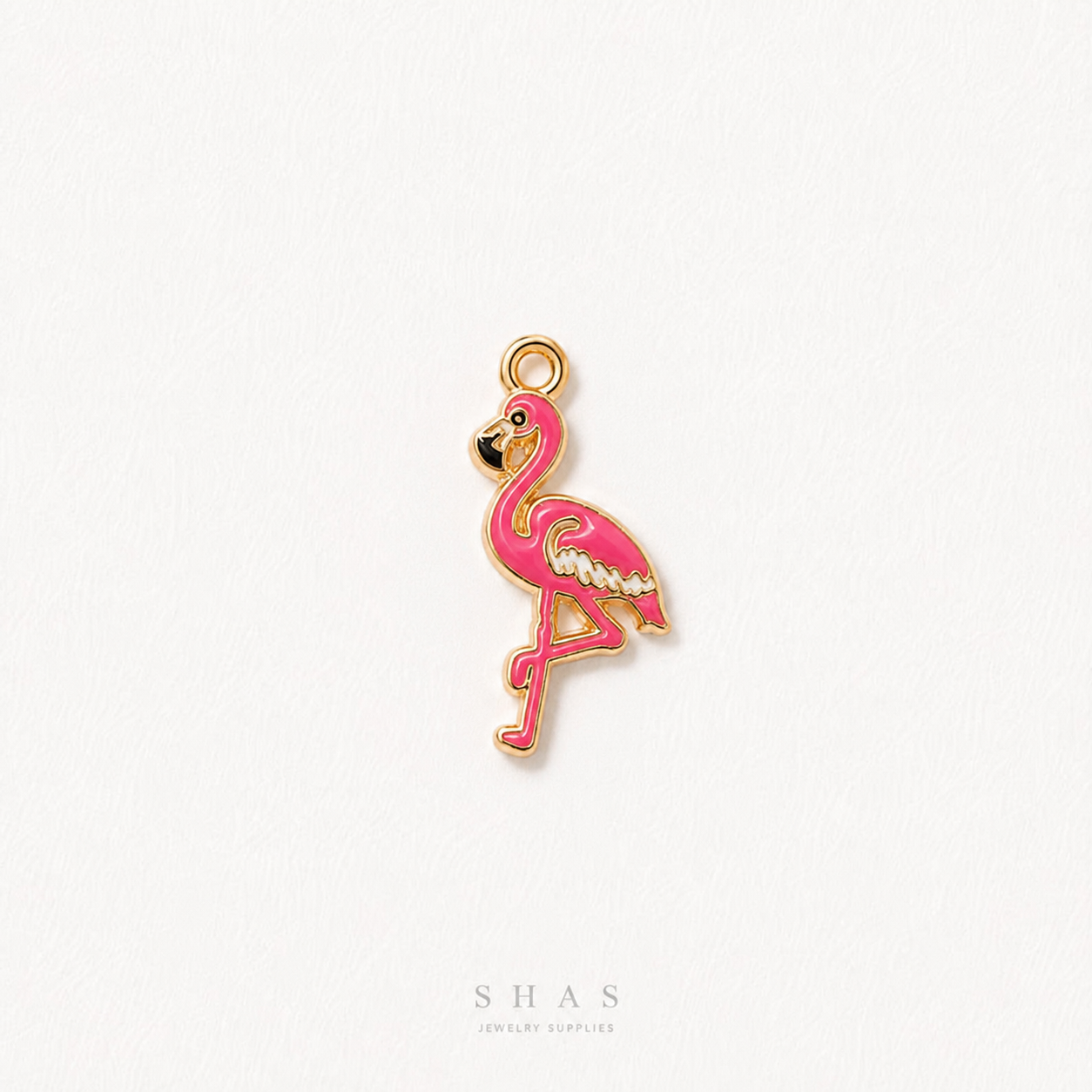 EC02P Flamingo Enamel Charm ( 1 pc ) High Quality Shine