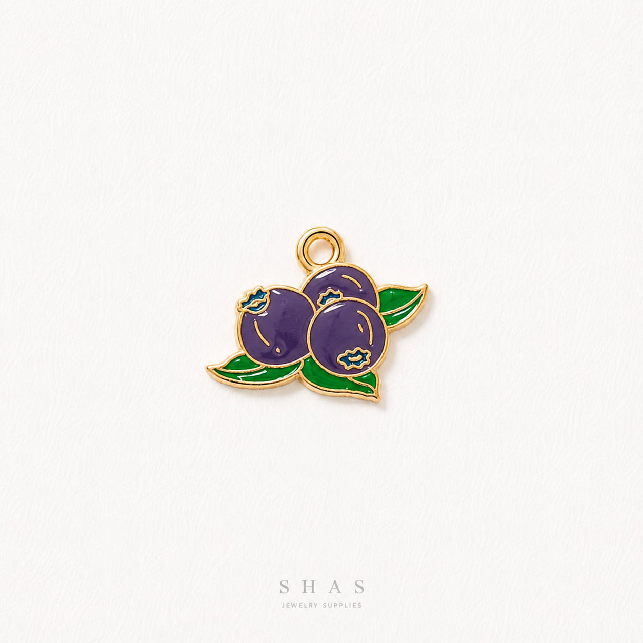 EC02N Blueberry Enamel Charm ( 1 pc ) High Quality Shine