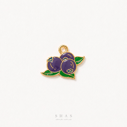 EC02N Blueberry Enamel Charm ( 1 pc ) High Quality Shine