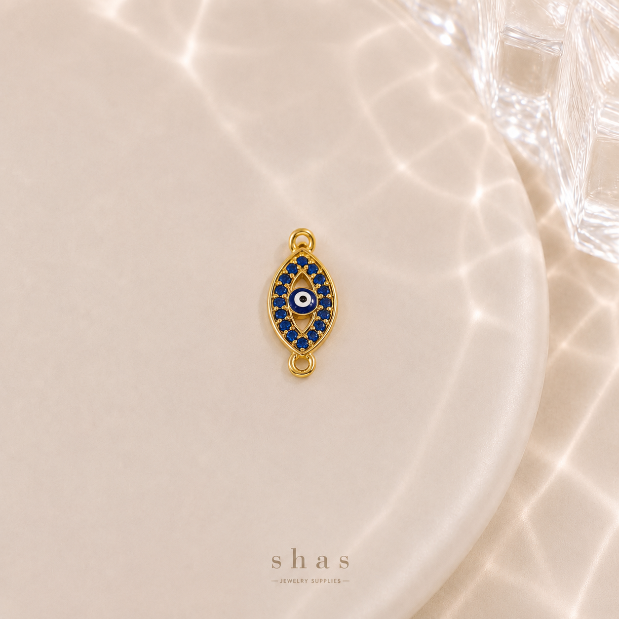 GPC19H Evil-Eye Zircon Connector Charm ( 1 PC ) Premium Plated