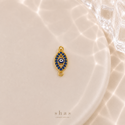 GPC19H Evil-Eye Zircon Connector Charm ( 1 PC ) Premium Plated