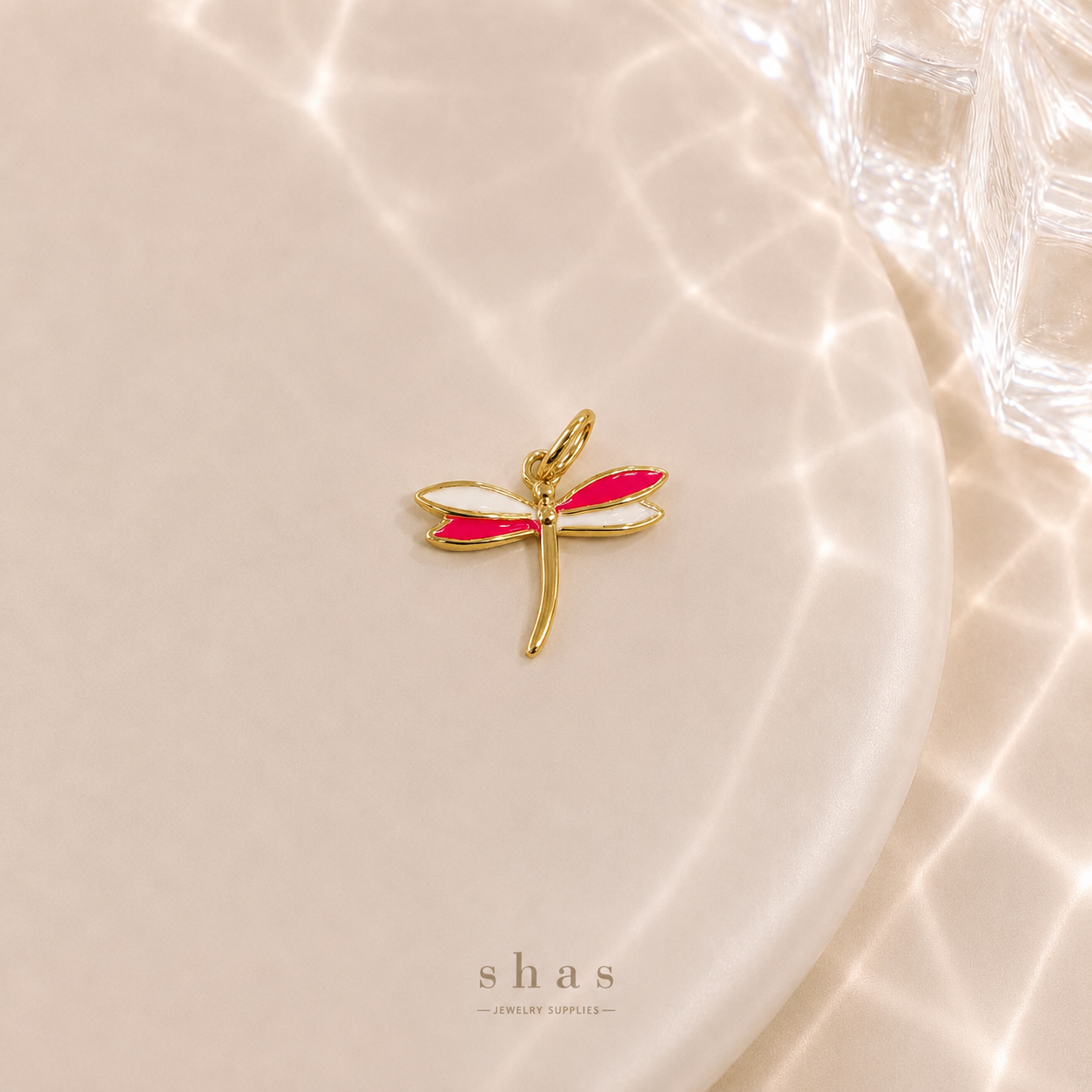GPC19G Dragonfly Pendant Charm ( 1 PC ) Premium Plated