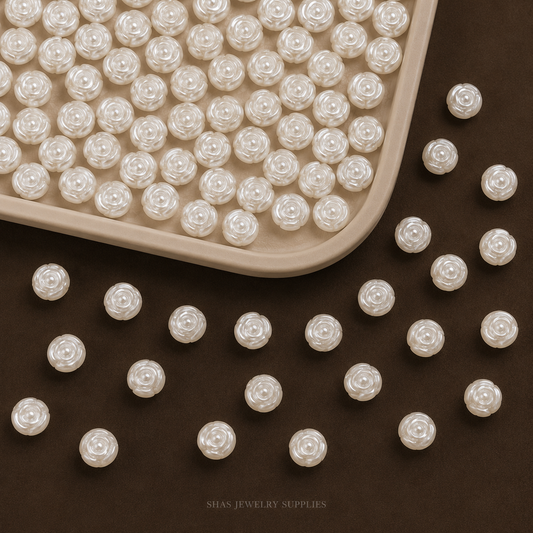 AB10F Pearl Rose Acrylic bead ( 1 pc )