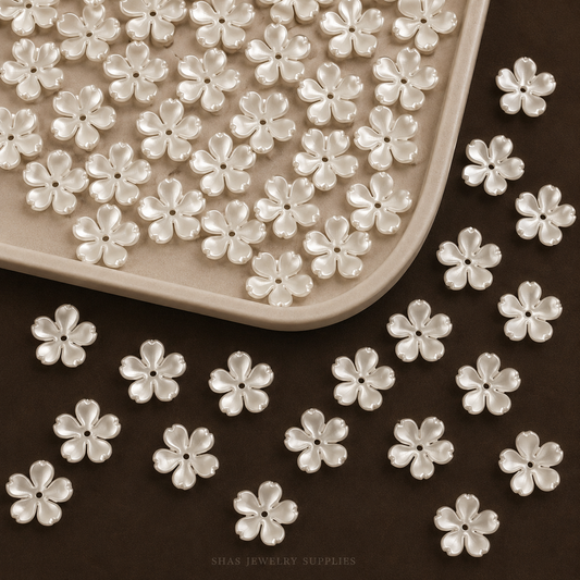 AB10G Pearl Cherry Blossom Acrylic bead ( 1 pc )