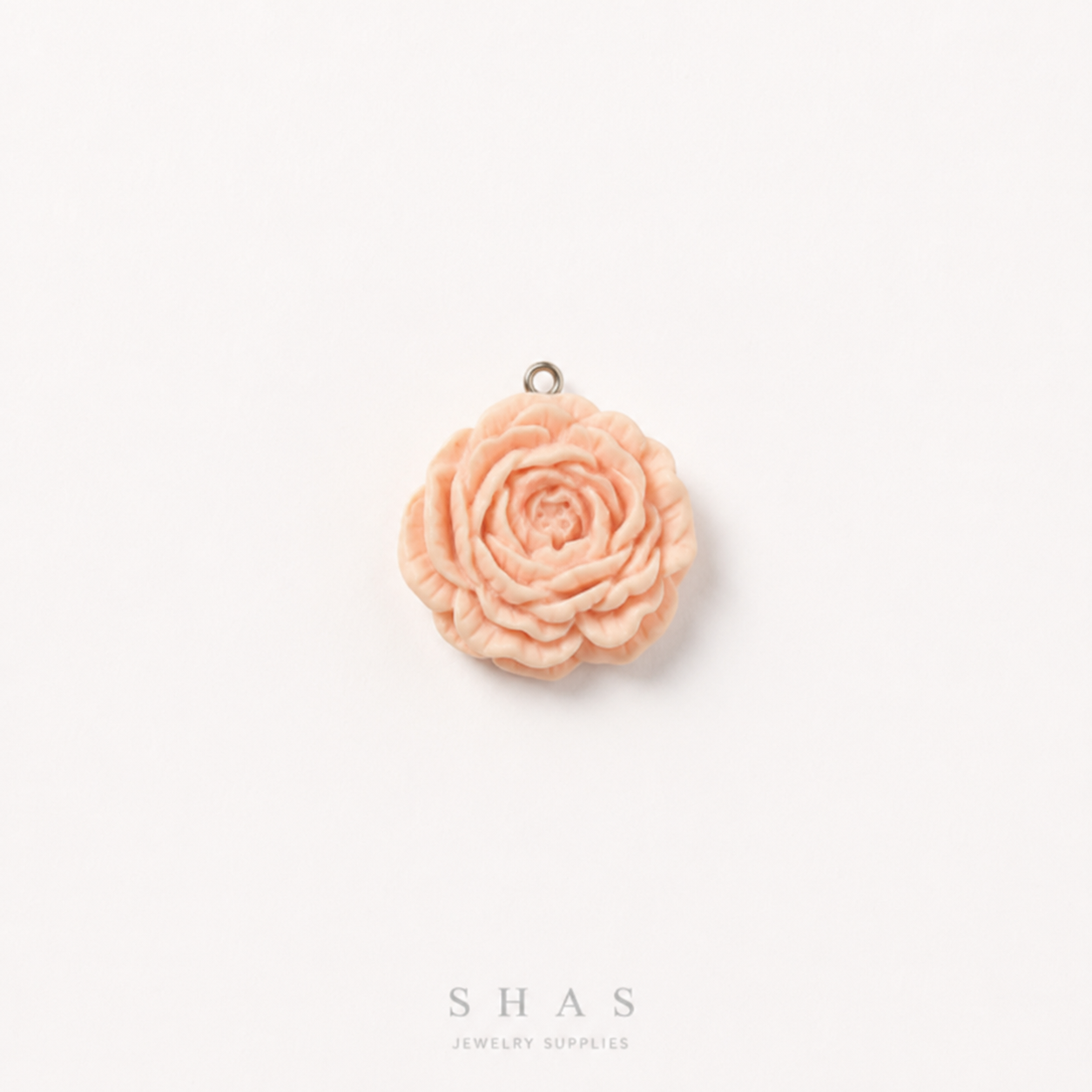 RM03B Soft Peach Rose Resin Charm ( 1 PC )
