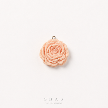 RM03B Soft Peach Rose Resin Charm ( 1 PC )