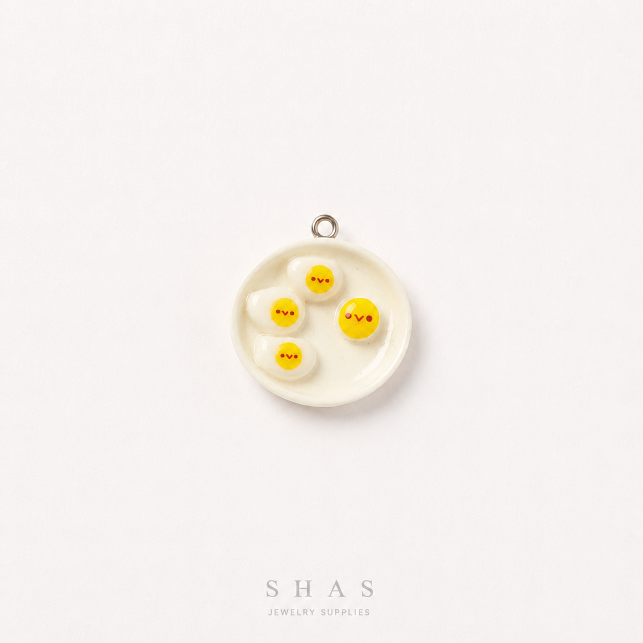 RM02A Kawaii Egg Plate Resin Charm ( 1 PC )