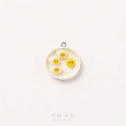 RM02A Kawaii Egg Plate Resin Charm ( 1 PC )