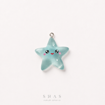 RM01D Kawaii Star Transparent Resin Charm ( 1 PC )