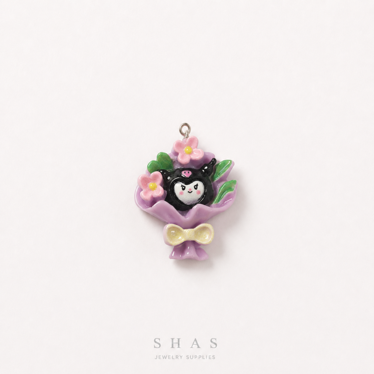 RM03A Kuromi Floral Bouquet Resin Charm ( 1 PC )