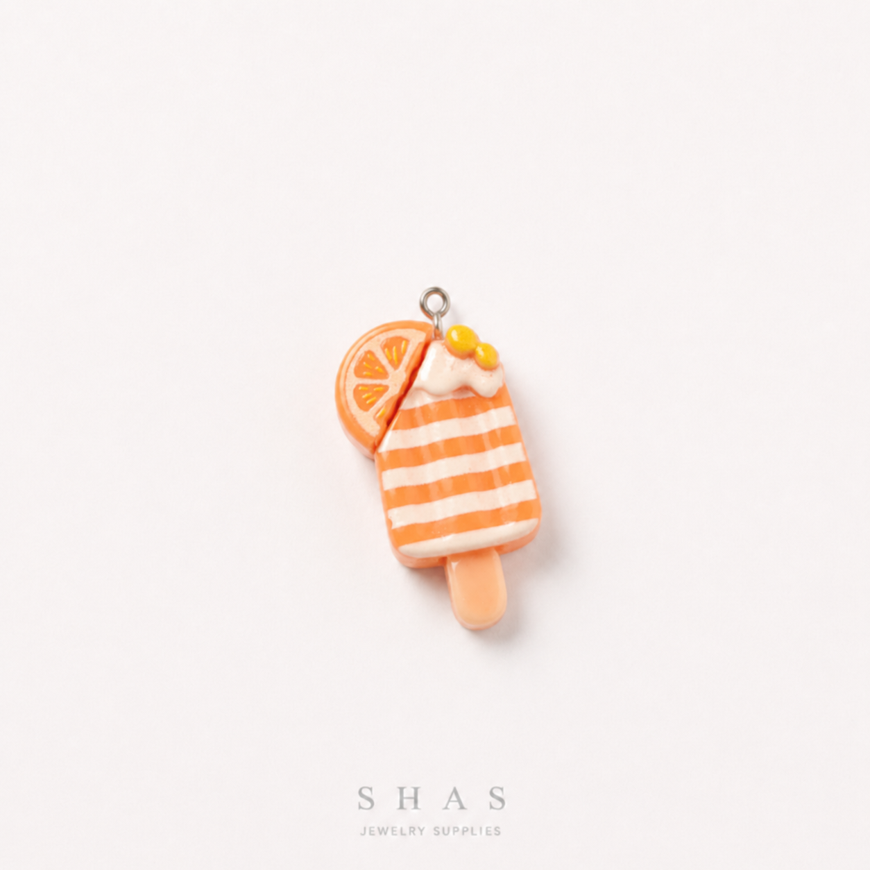 RM02J Orange Ice Cream Popsicle Resin Charm ( 1 PC )
