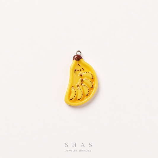 RM02K Kawaii Banana Plate Resin Charm ( 1 PC )