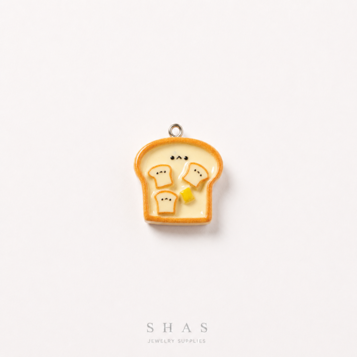 RM02G Kawaii Toast Plate Resin Charm ( 1 PC )