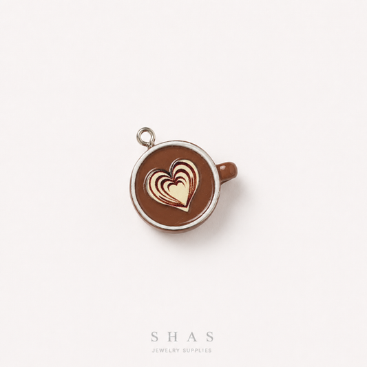 RM01B Heart Latte Coffee Cup Resin Charm ( 1 PC )