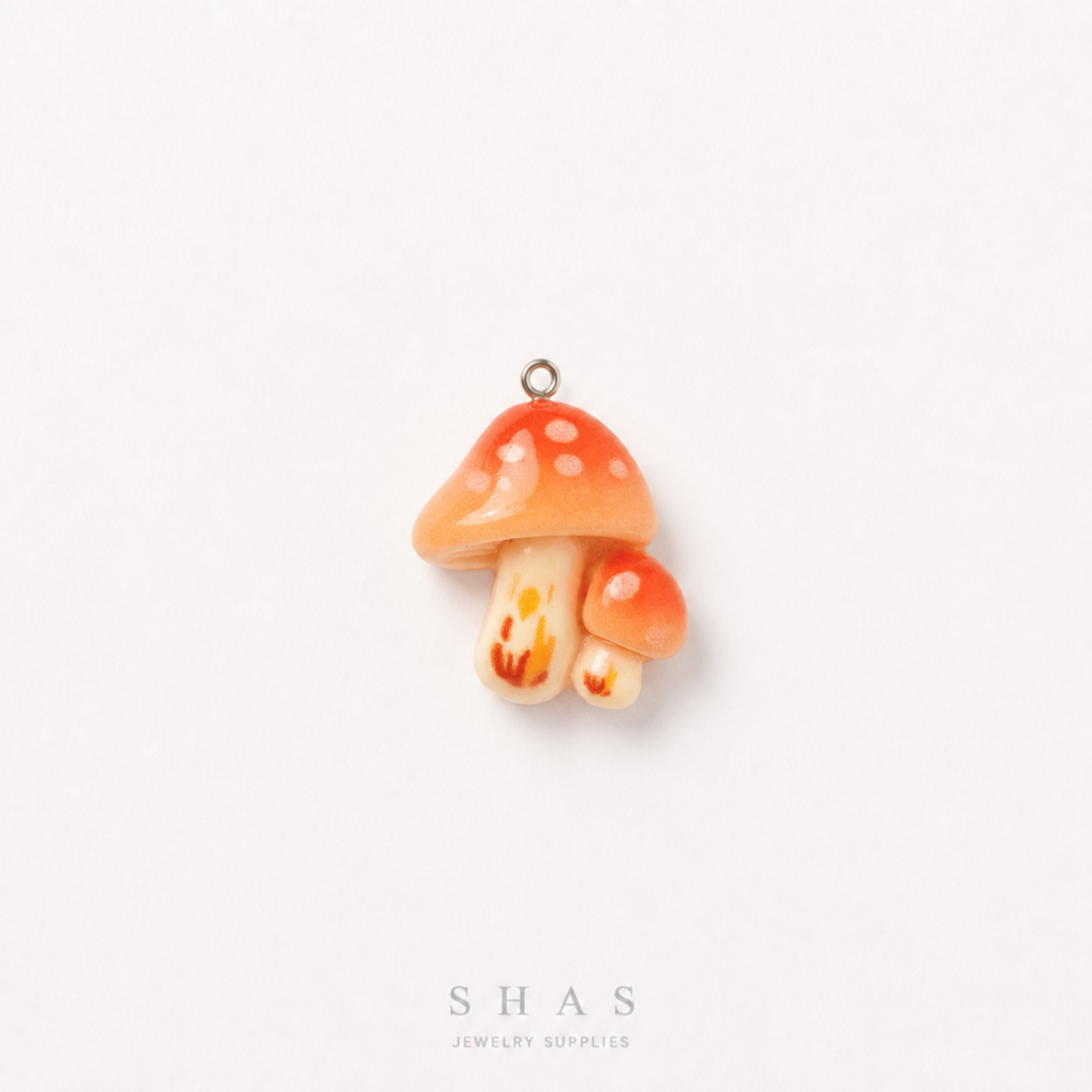 RM01E Orange Mushroom Resin Charm ( 1 PC )