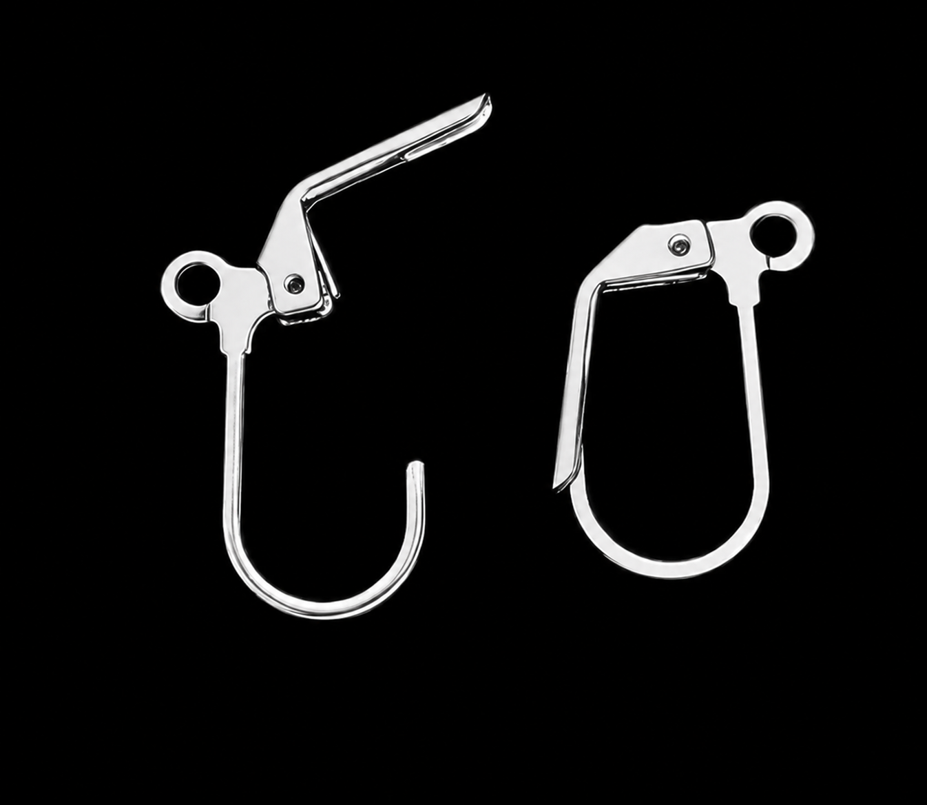 STS47 Earrings Hook Silver ( 2 pc ) PVD Plated