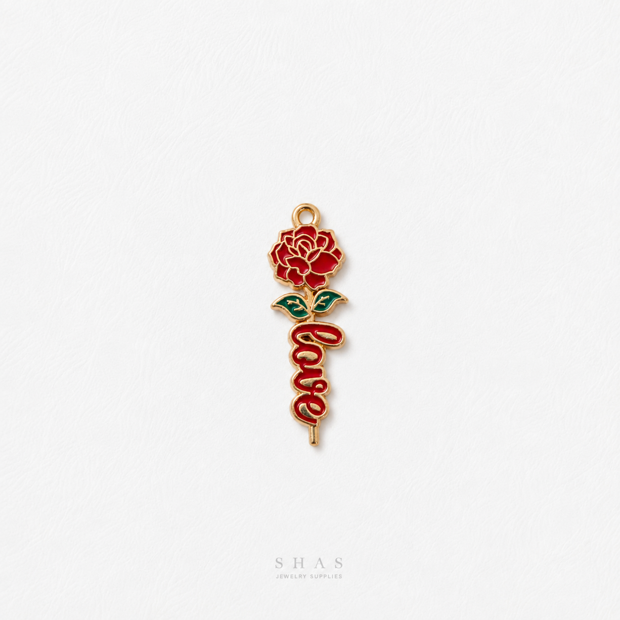 EC04B Love Rose Enamel Charm ( 1 pc ) High Quality Shine