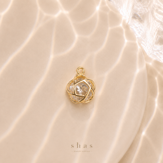 GPC16Z Star Pendant Zircon Charm ( 1 PC ) 14k Gold plated