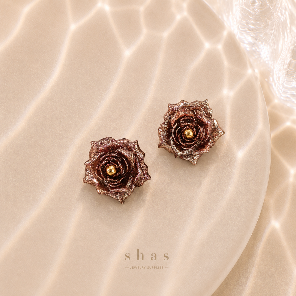 GPC18B Rosegold Flower Charm ( 1 PC ) 14k gold plated