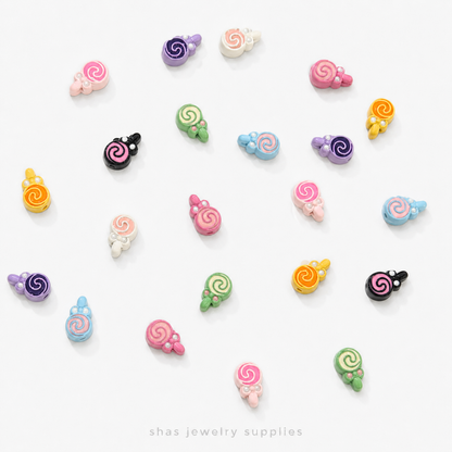 APB03 Lollipop Alloy Printed Bead ( 1 pc )