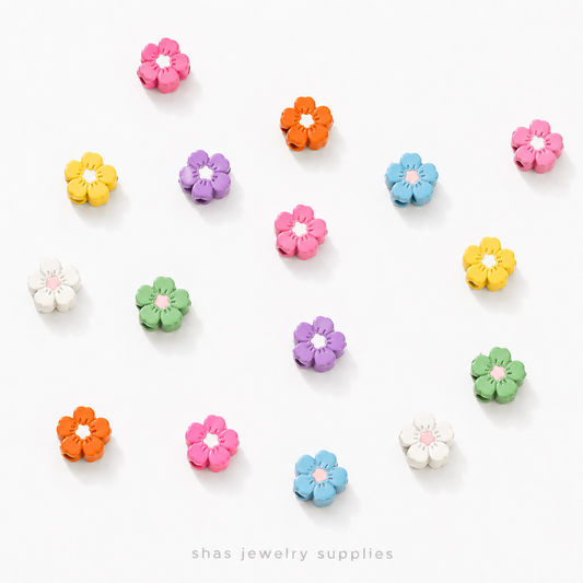 APB02 Blossom Alloy Printed Bead ( 1 pc )