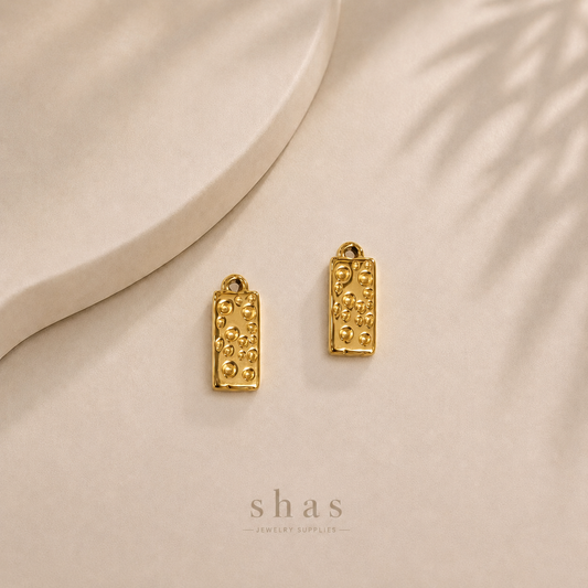 SC18A Cheese Block Charm ( 1 pc ) 18k Gold PVD