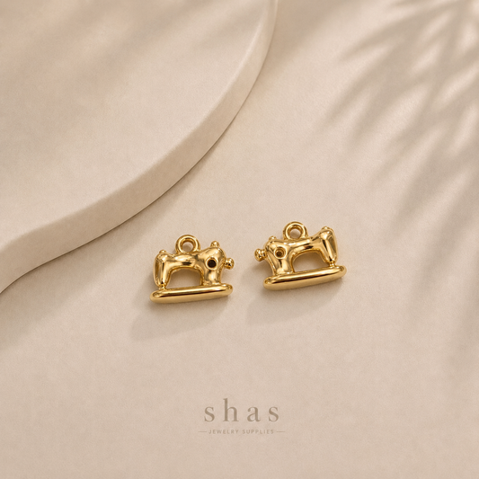 SC18V Sewing Machine Charm ( 1 pc ) 18k Gold PVD