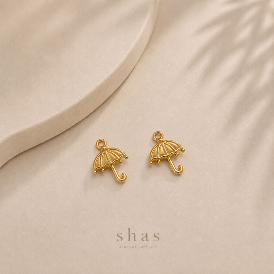 SC17Z Tiny Umbrella Charm ( 1 pc ) 18k Gold PVD