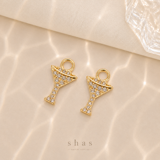 GPC16M Cocktail Zircon charm ( 1 PC ) 14k gold plated