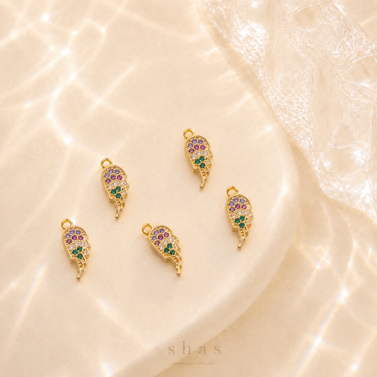 GPC16Q Wings Multicolour Zircon charm ( 1 PC )